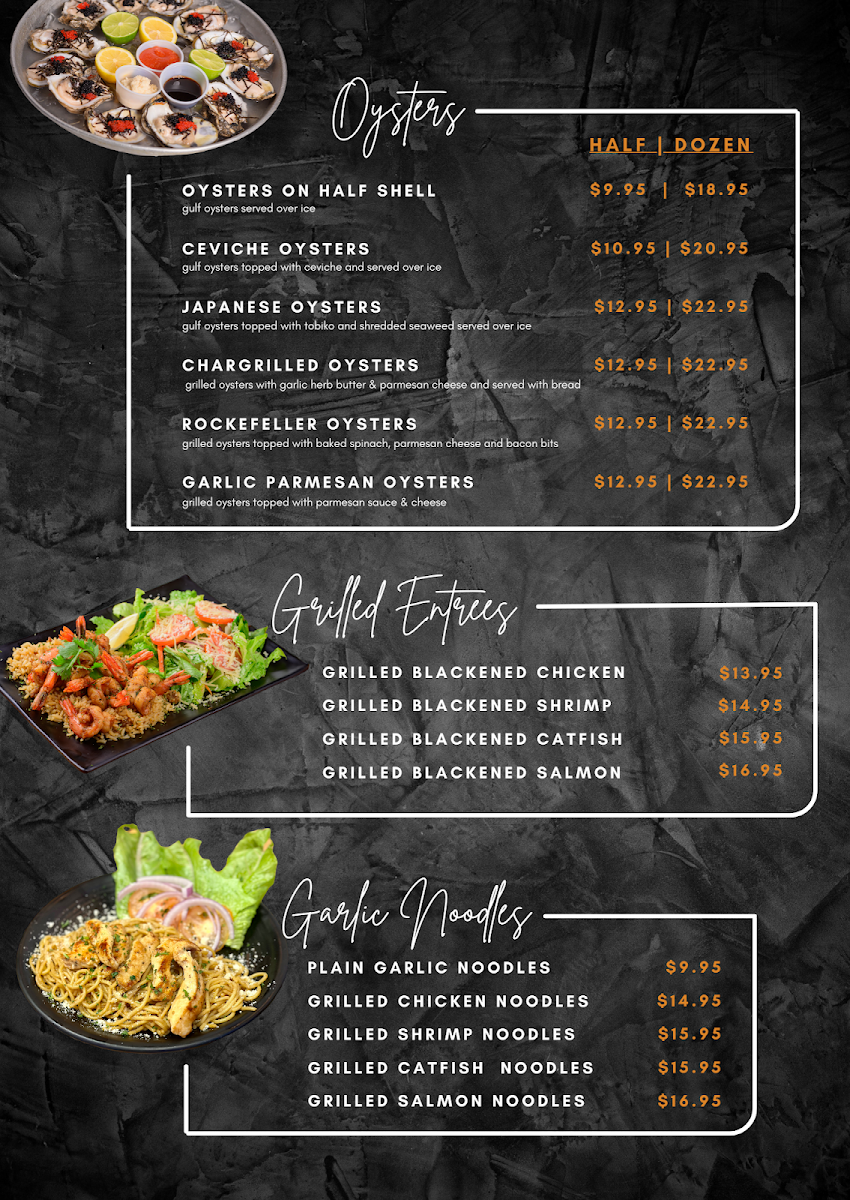 SeaZone Cajun Express menu board
