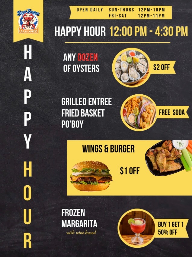 SeaZone Cajun Express menu board