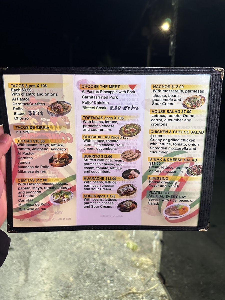 Los Dos Compadres | Mexican Food Truck menu board