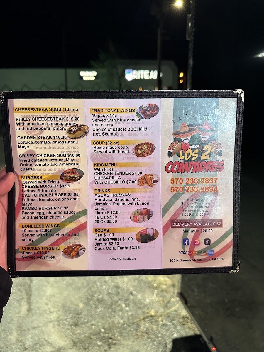 Los Dos Compadres | Mexican Food Truck menu board