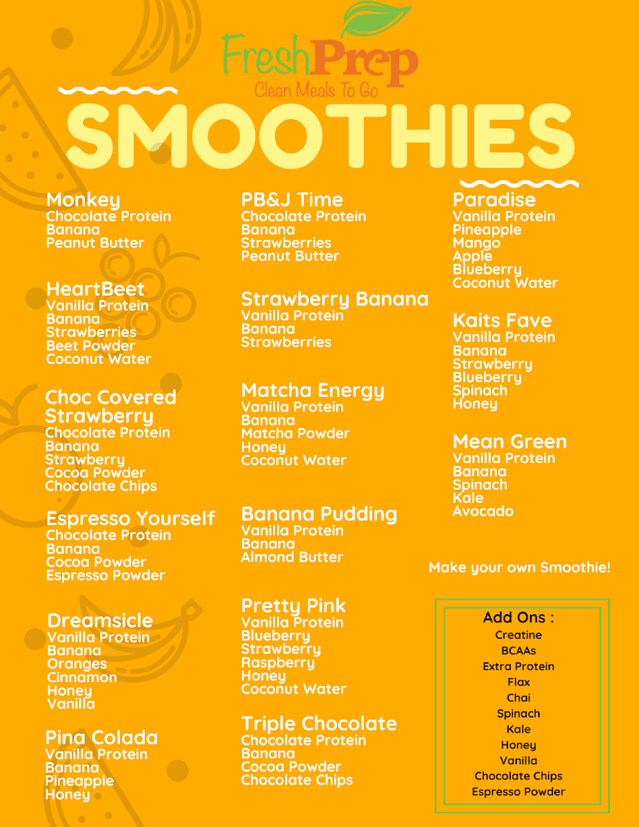 Fresh Prep menu board