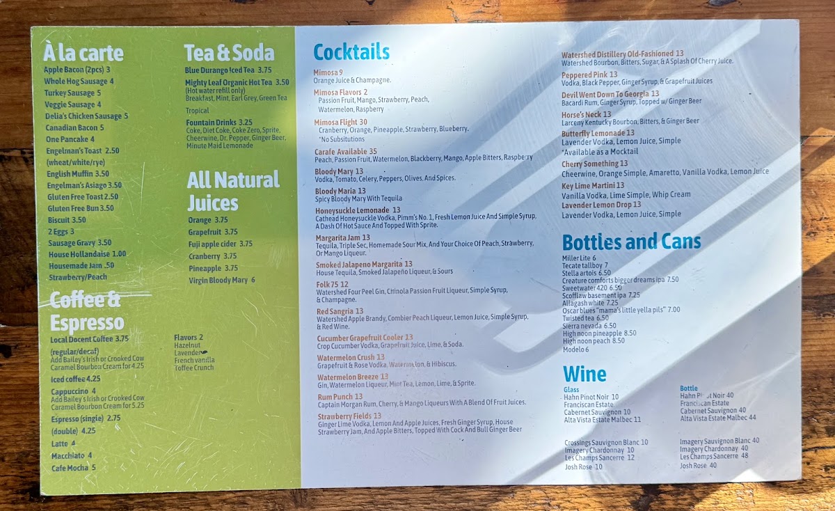 FolkArt Restaurant Hapeville menu board