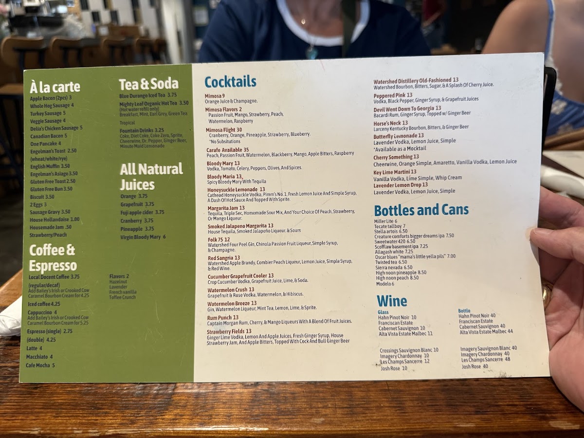 FolkArt Restaurant Hapeville menu board