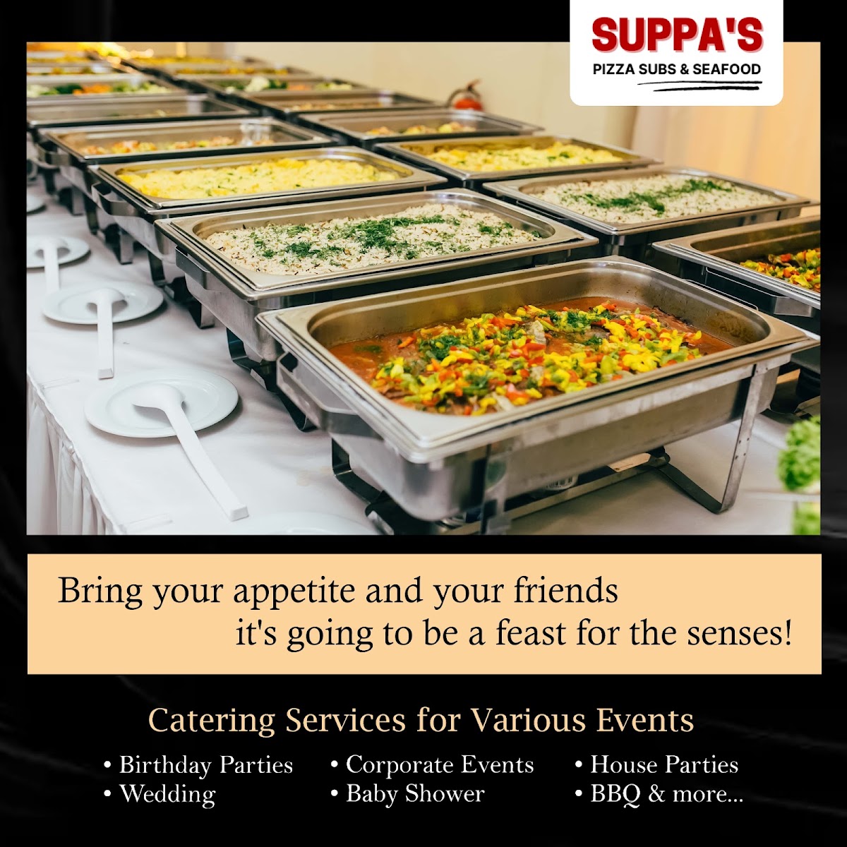 Suppa's Pizza menu board