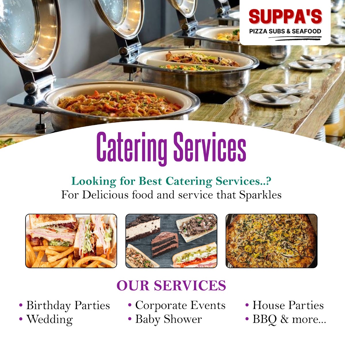 Suppa's Pizza menu board