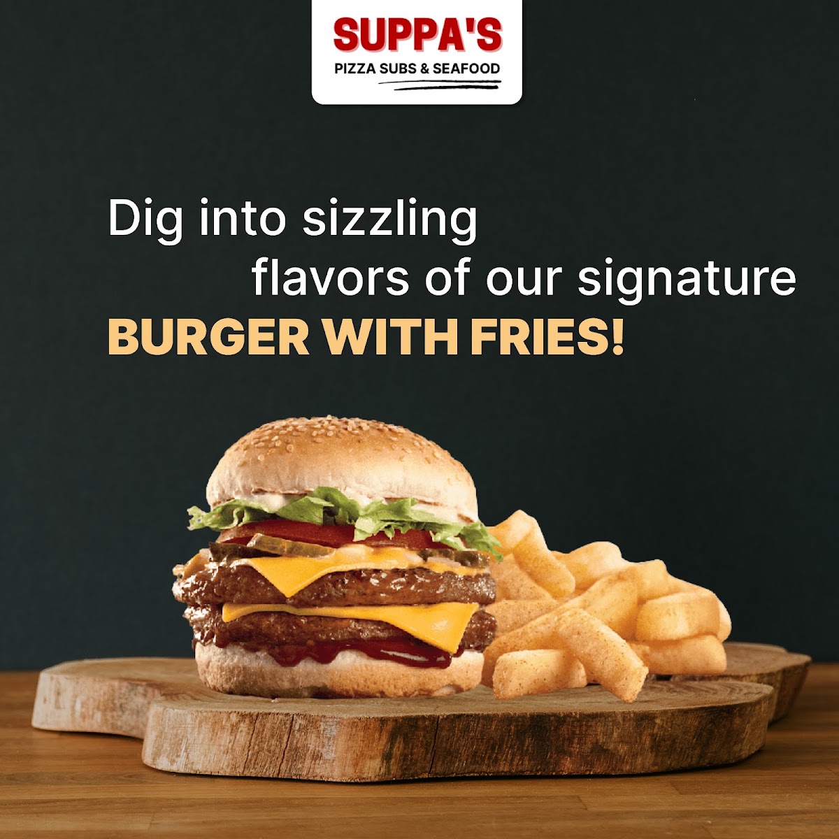 Suppa's Pizza menu board