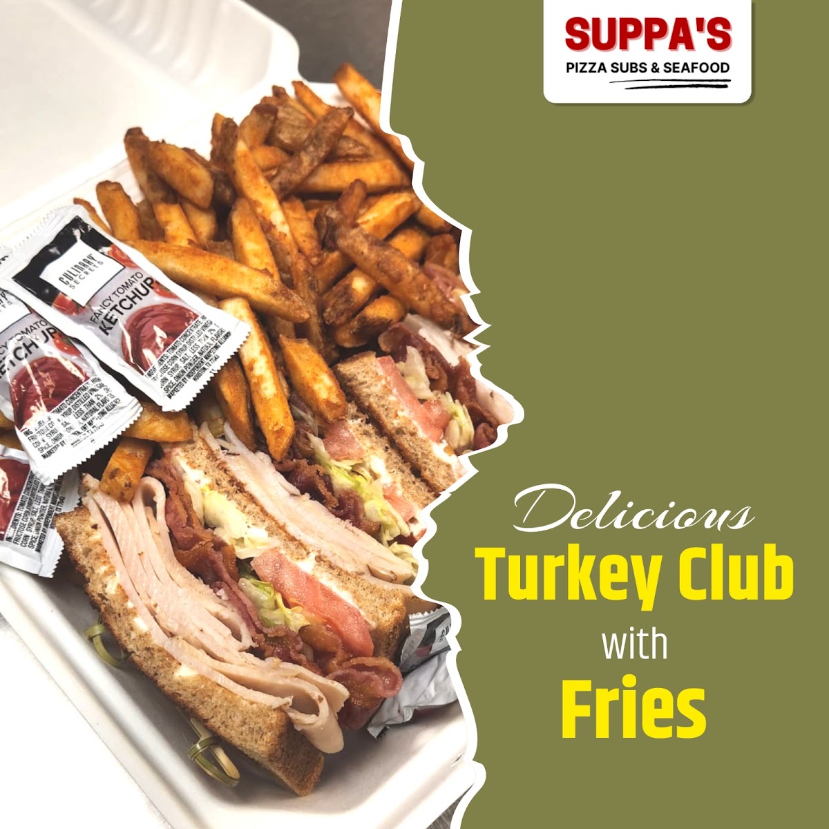 Suppa's Pizza menu board