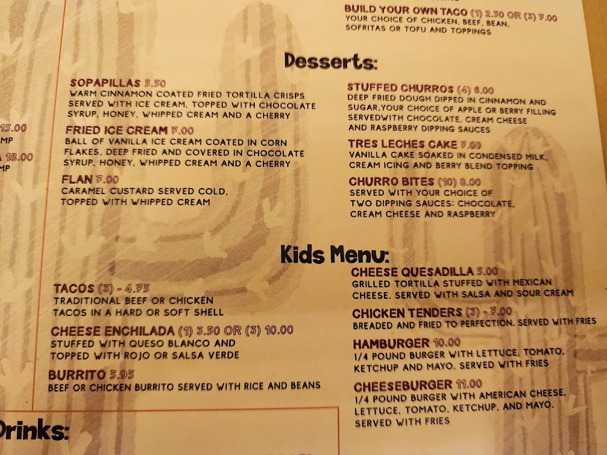El Gordo Burro menu board