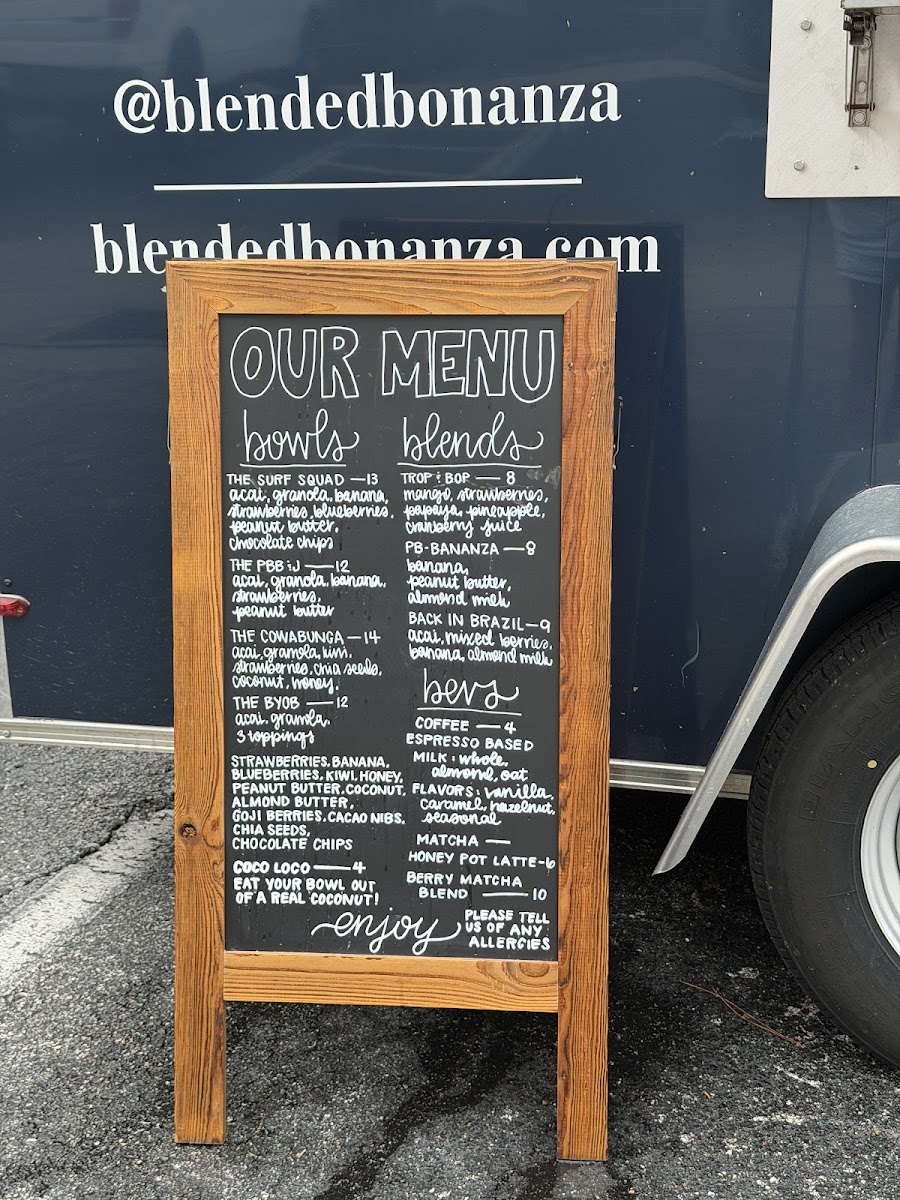 Blended Bonanza menu board