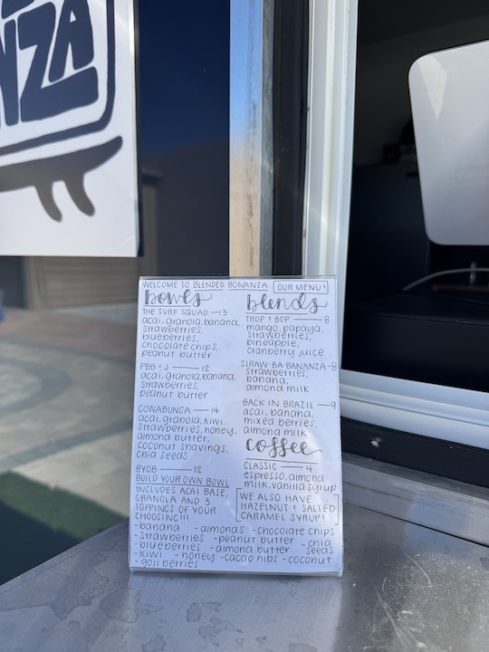 Blended Bonanza menu board