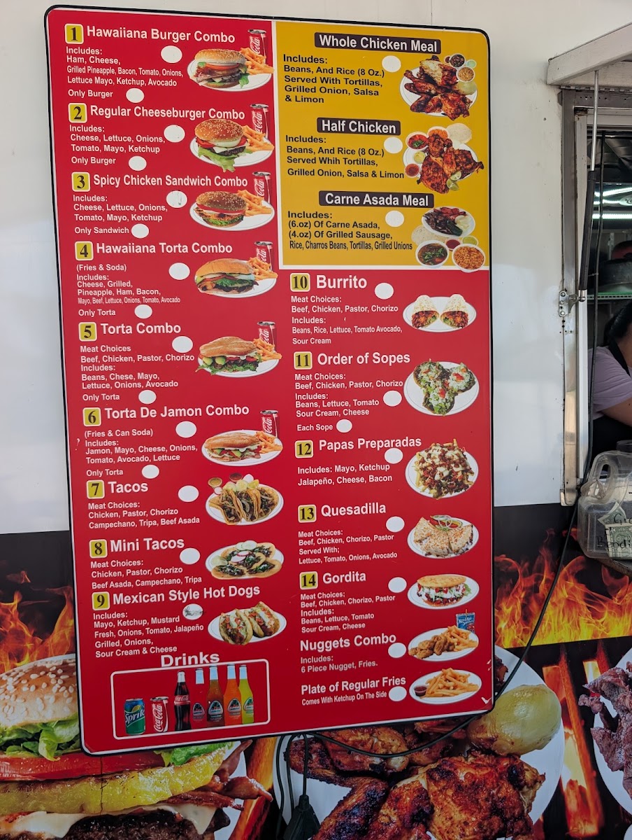 El Pollo Sierreño #7 menu board