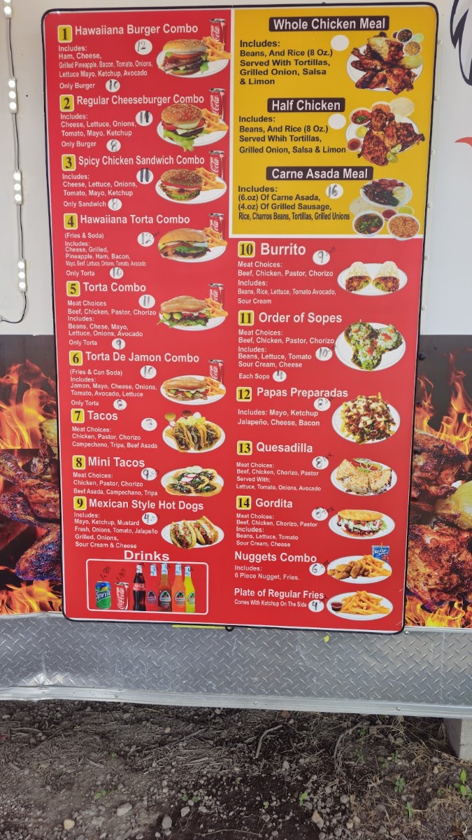 El Pollo Sierreño #7 menu board