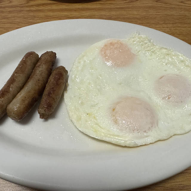 Sausage Links with over Easy Eggs