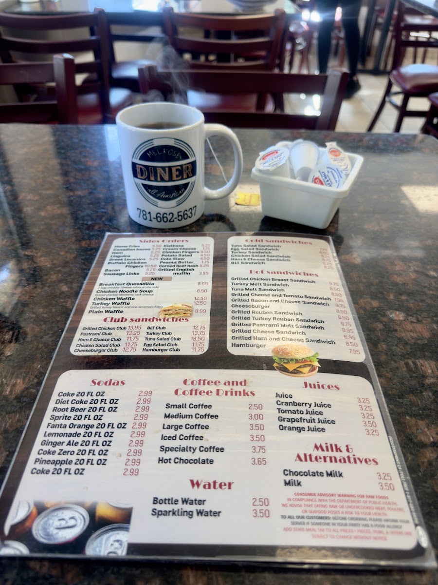 Melrose Diner menu board