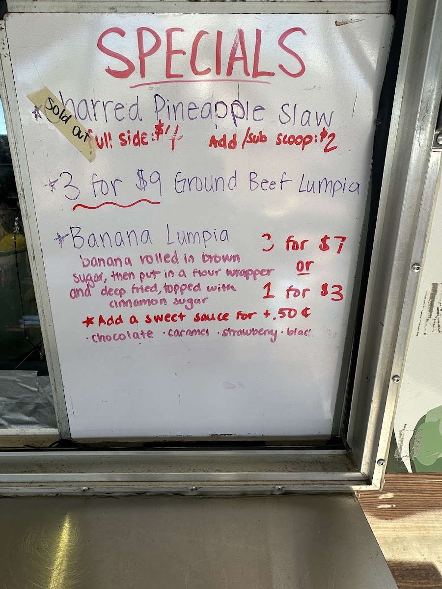 Ohana Kitchen menu board