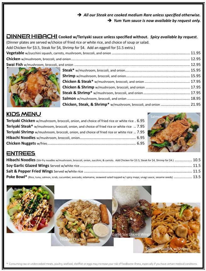 Pearl's Kitchen menu board