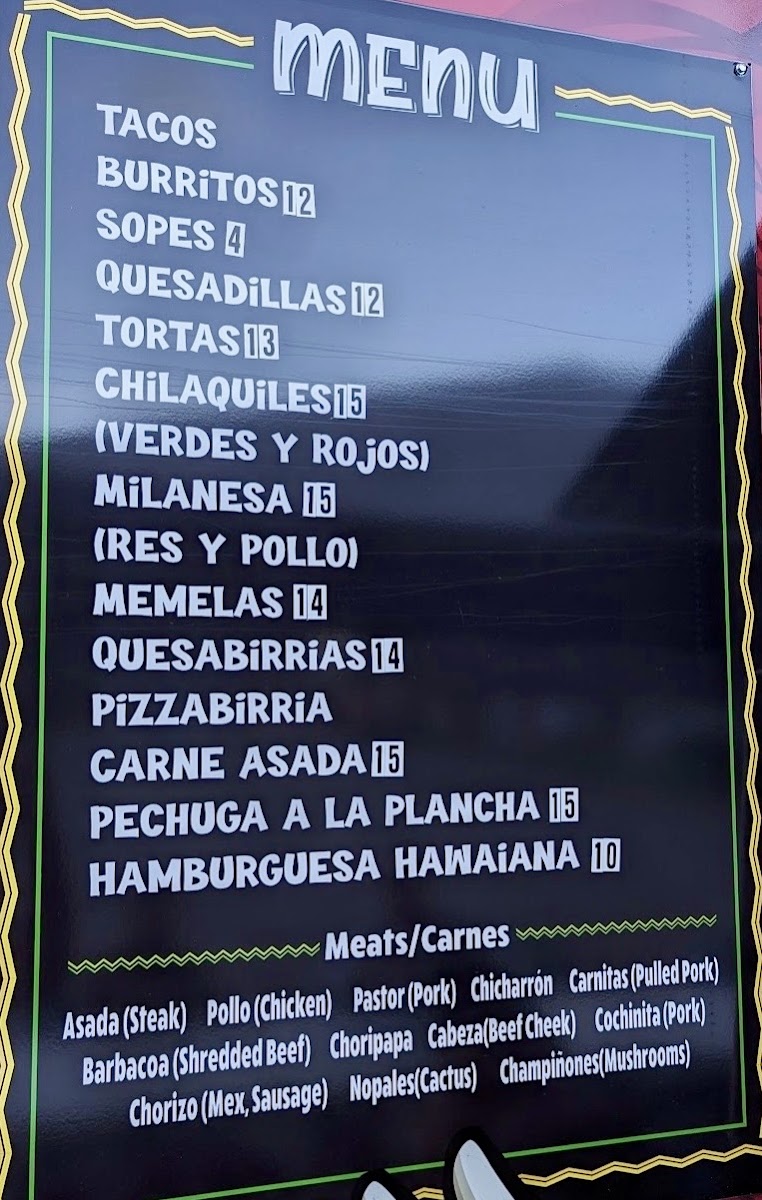 El Chilaquil LLC menu board