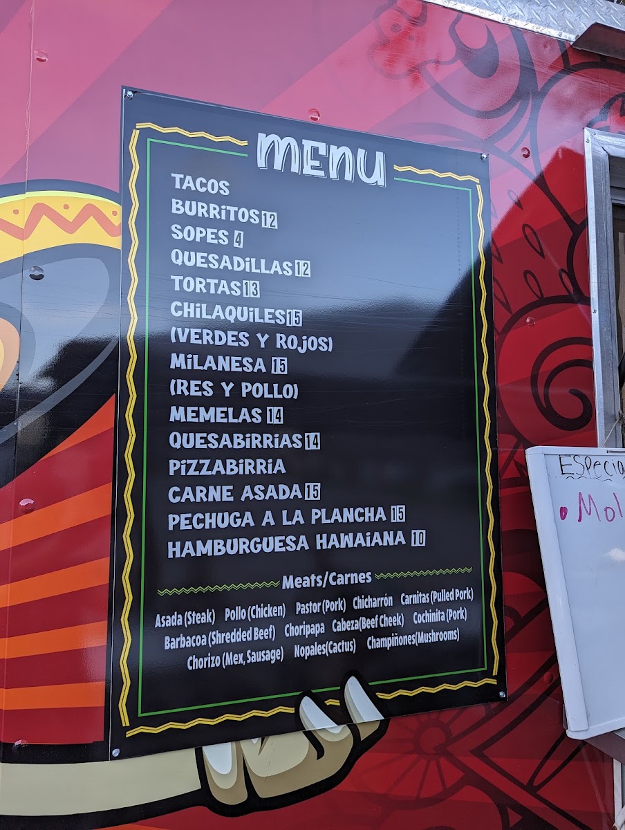 El Chilaquil LLC menu board