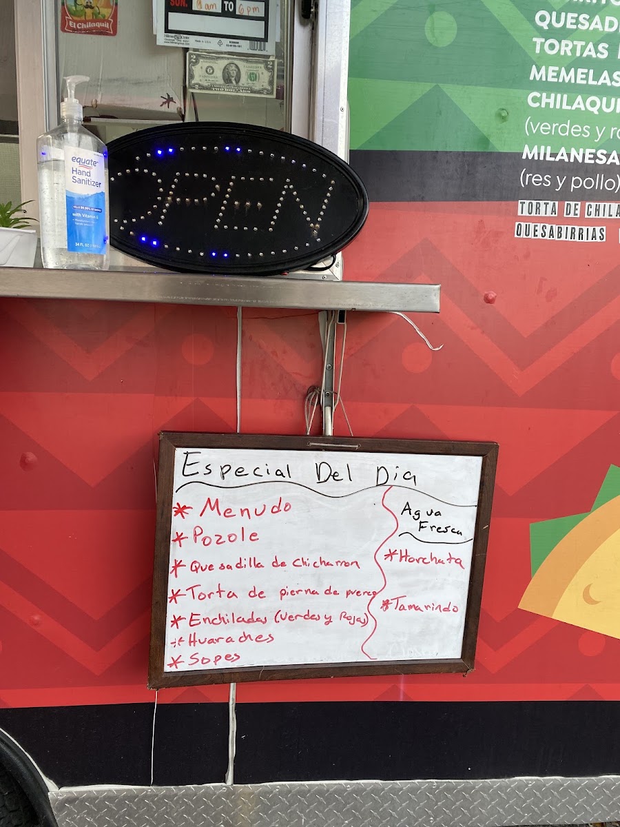 El Chilaquil LLC menu board