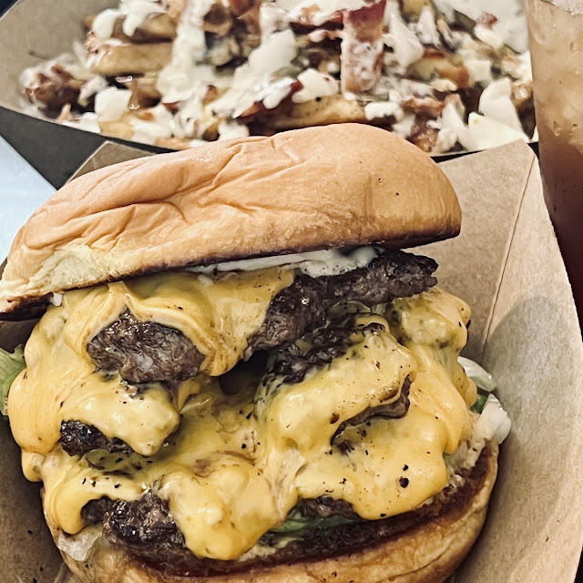 Triple Burger with Loaded Fries