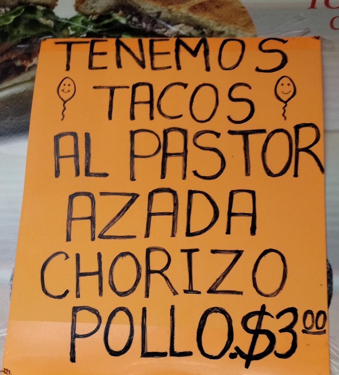 Tortería y Rosticería Edy menu board