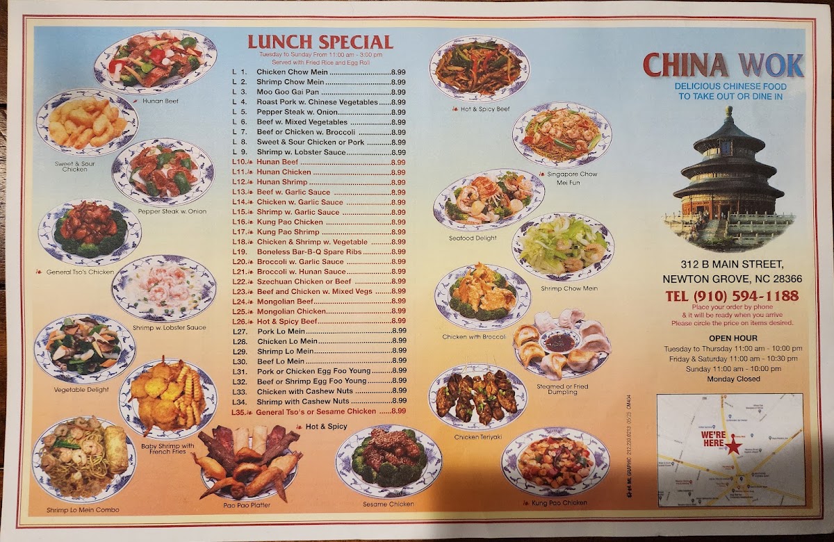 China Wok | Chinese menu board
