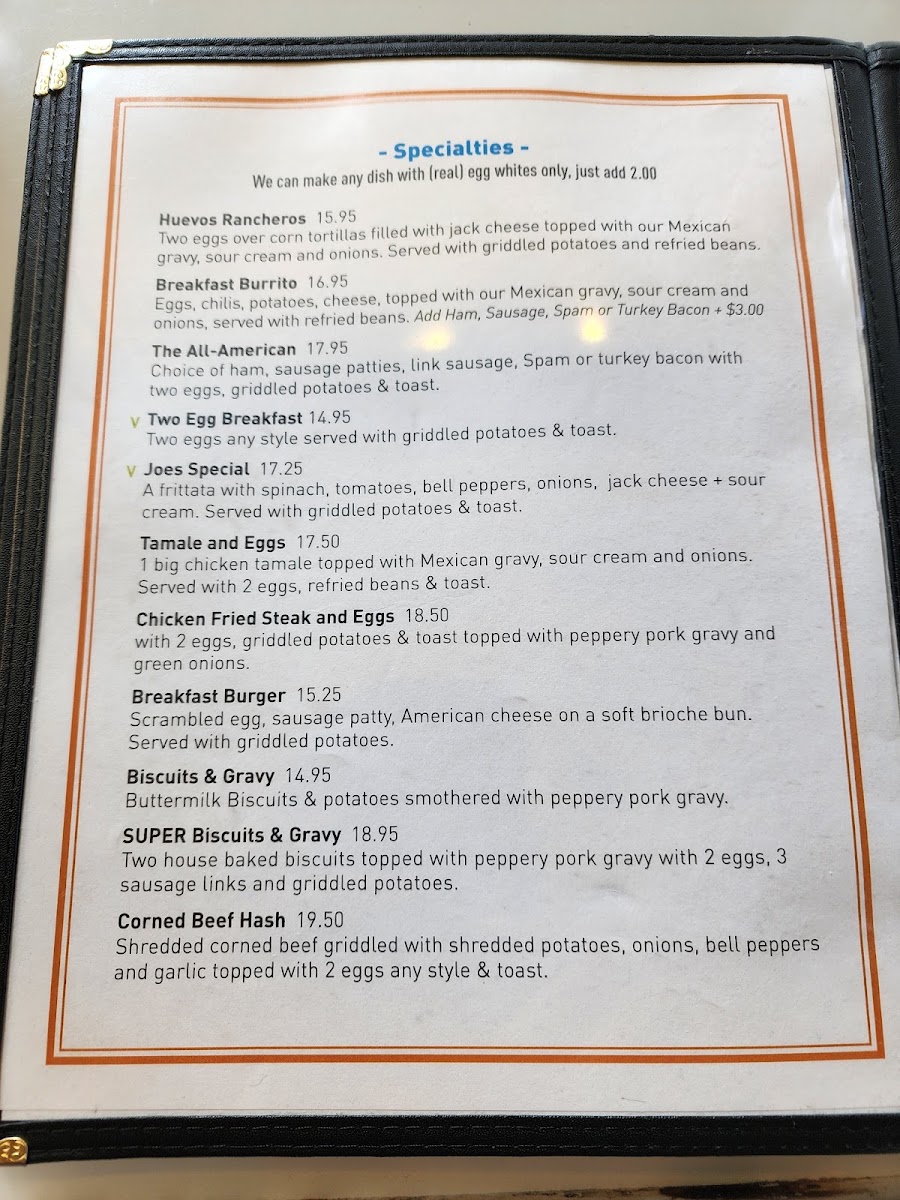 Cafe 222 menu board