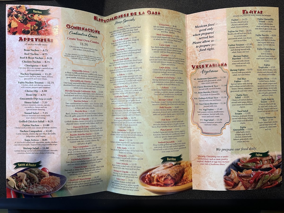 Compadres menu board