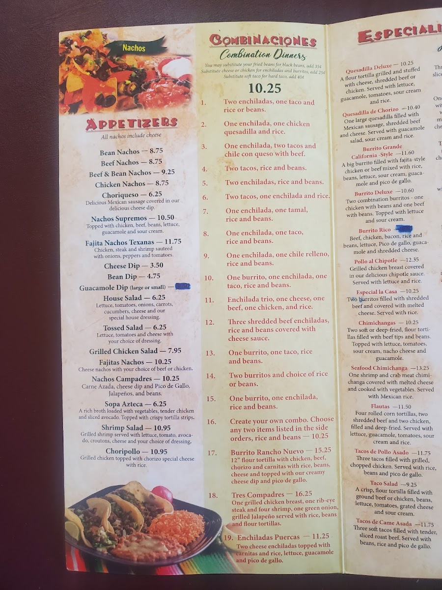 Compadres menu board