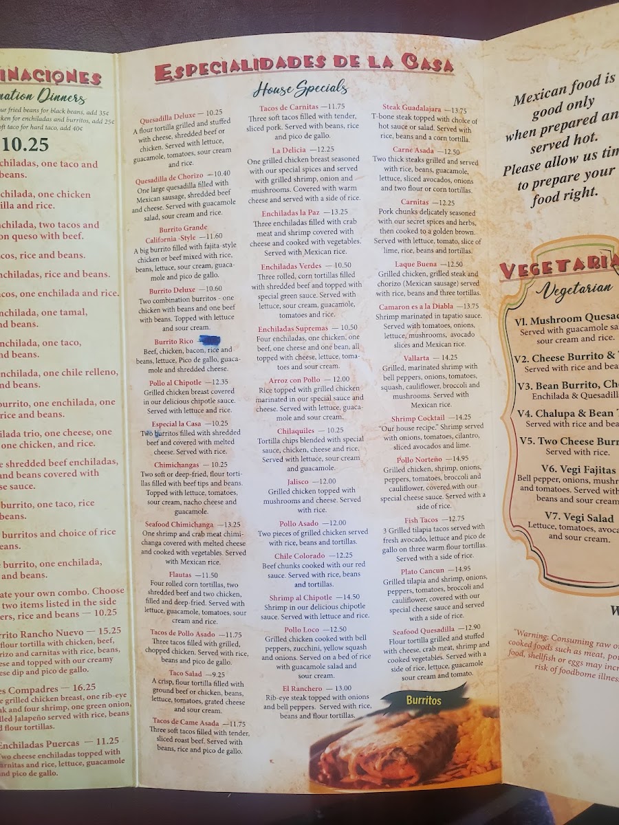 Compadres menu board