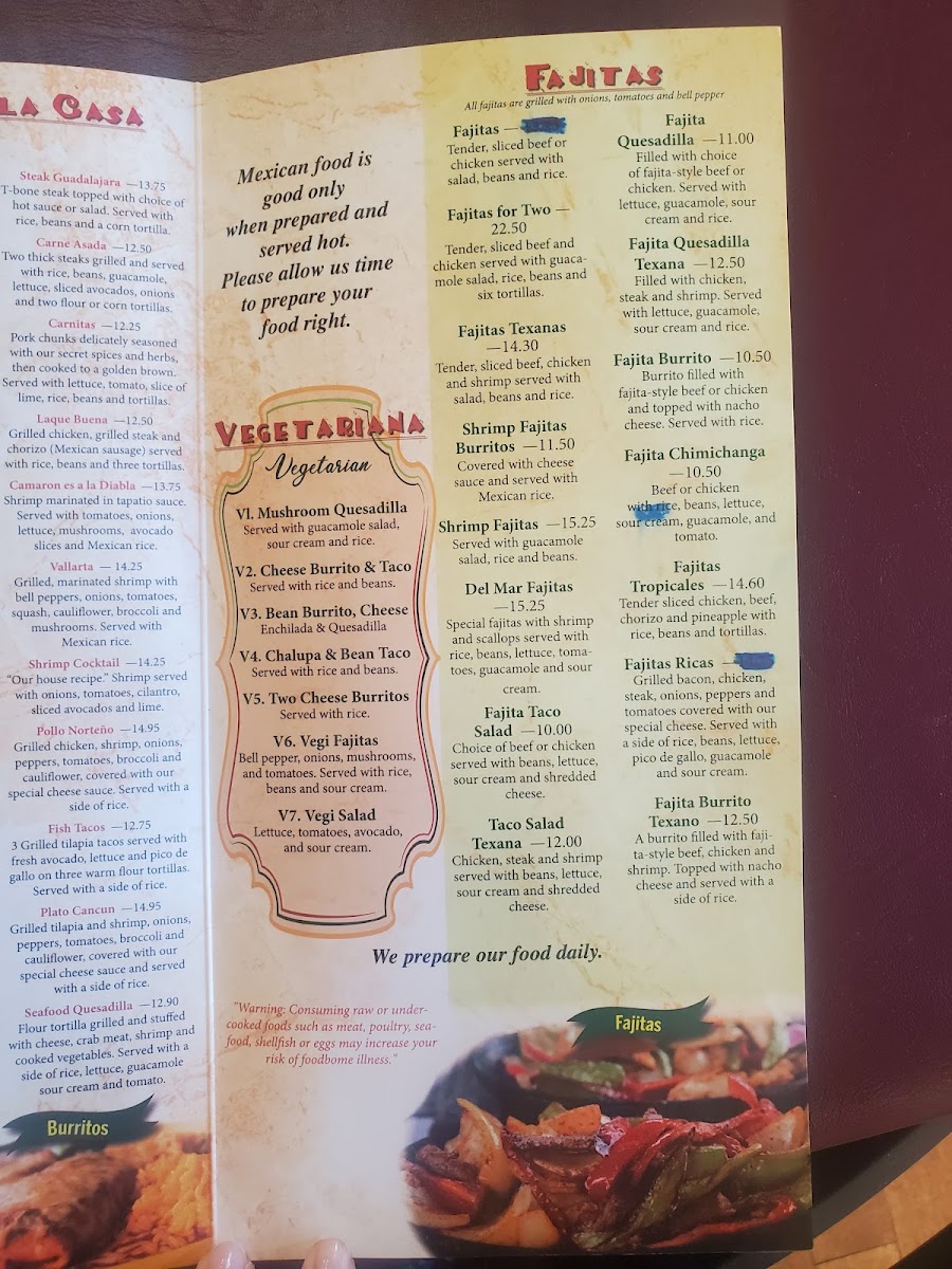Compadres menu board