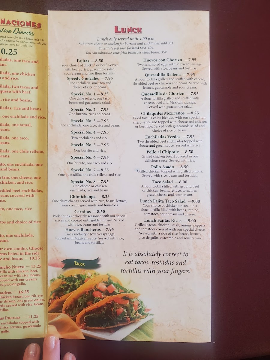 Compadres menu board