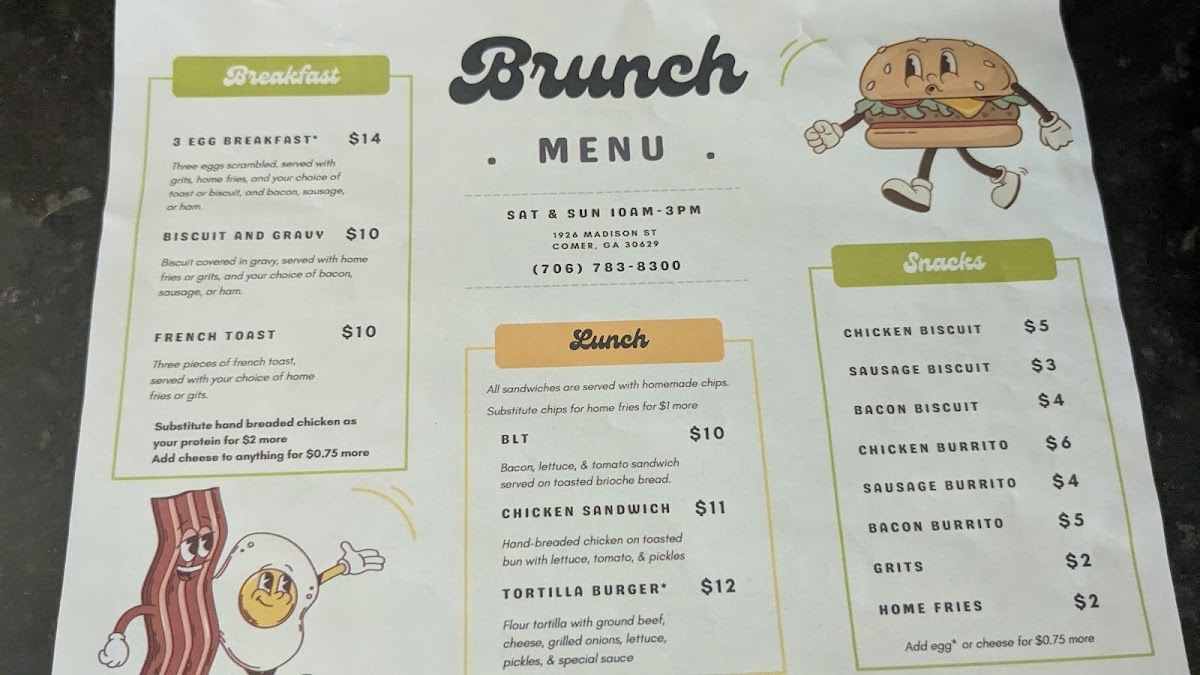 Southern Drawl Bar & Grille menu board
