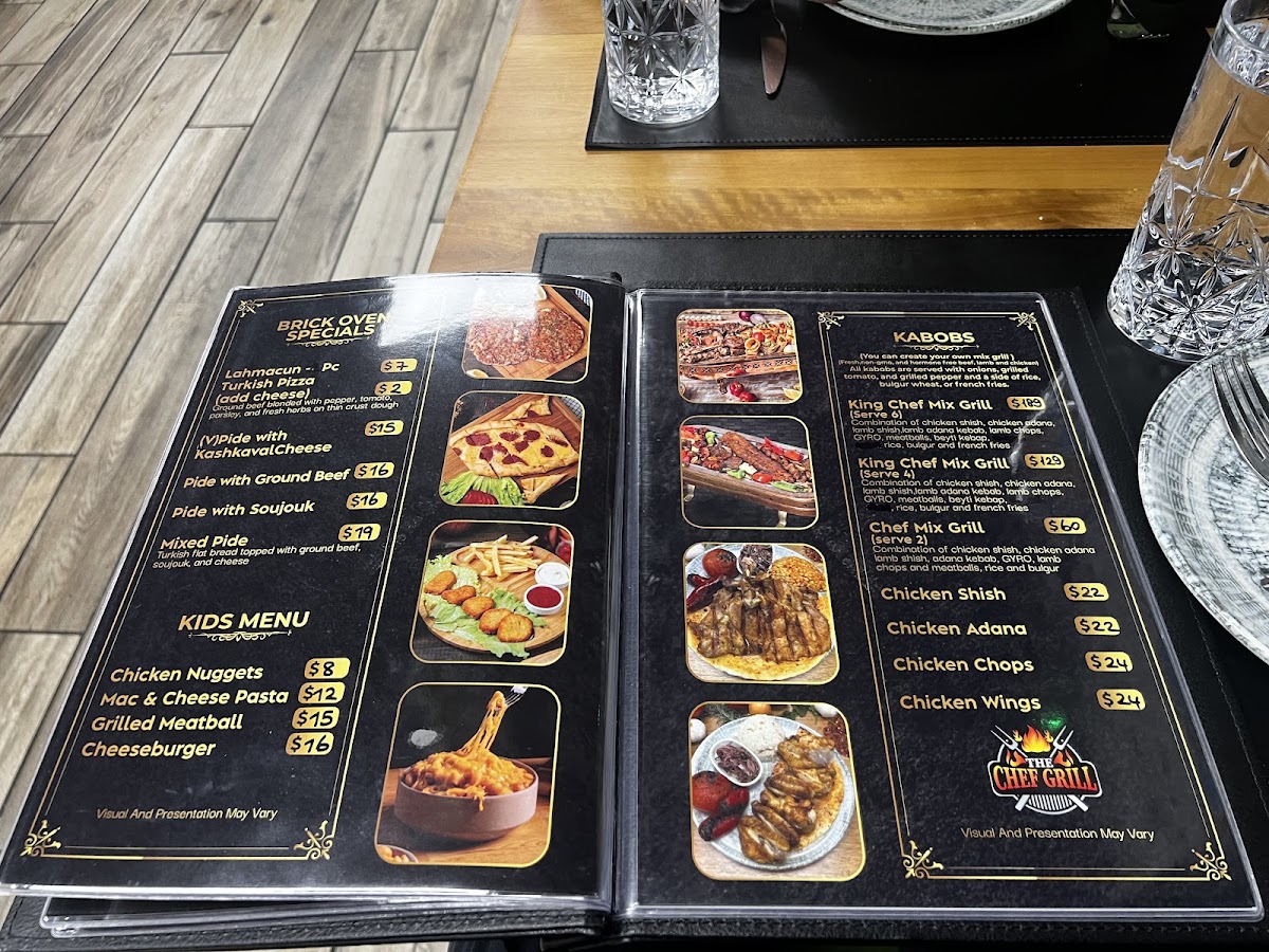 THE CHEF GRILL menu board