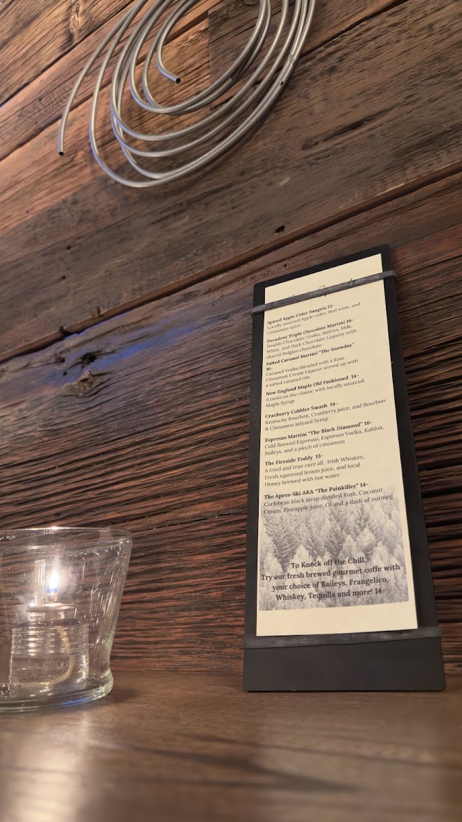 The Tap House menu board