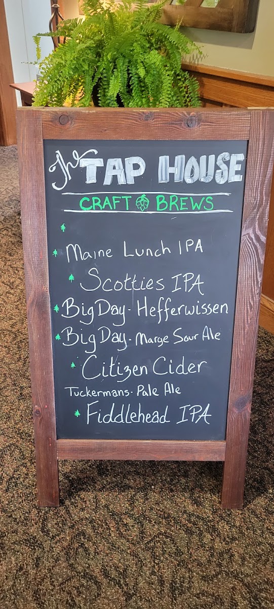 The Tap House menu board