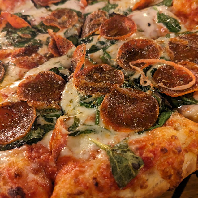 Pepperoni and Spinach Pizza