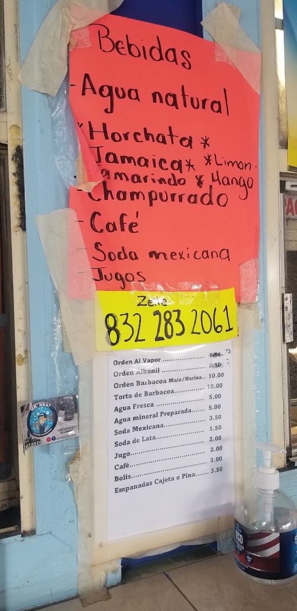 Tacos Javi's 2 menu board