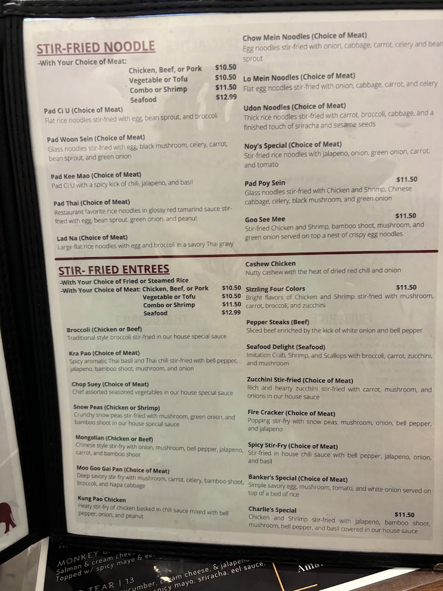 Orient Cuisine menu board