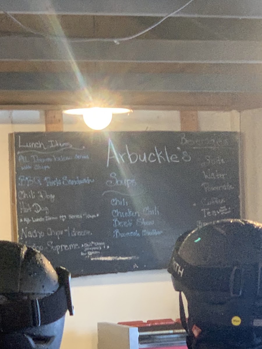 Arbuckles Cabin menu board