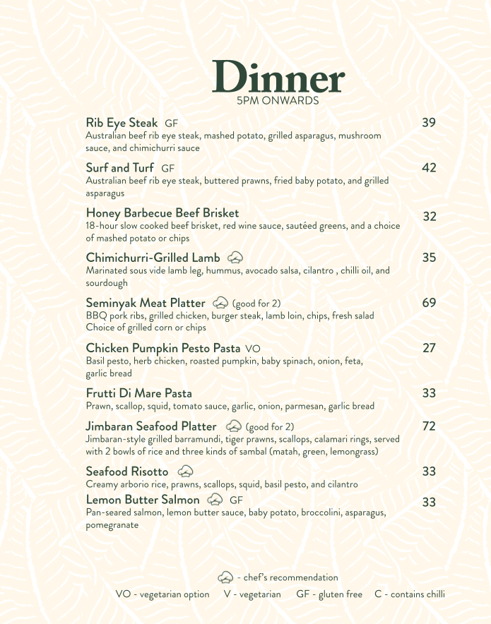 Livingstone Melbourne menu board