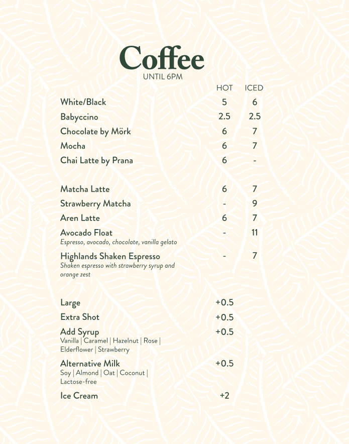 Livingstone Melbourne menu board