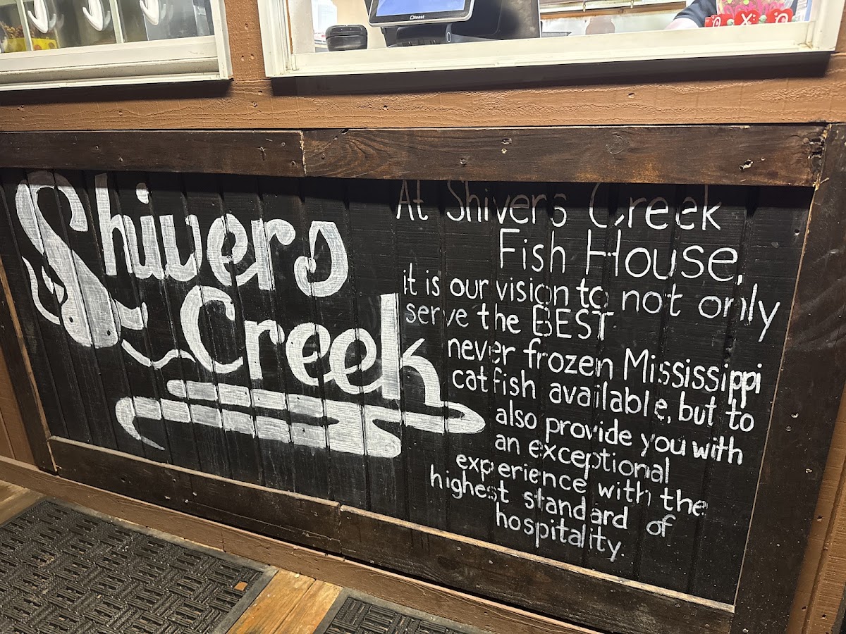 Shivers Creek Catfish House Express of Star menu board