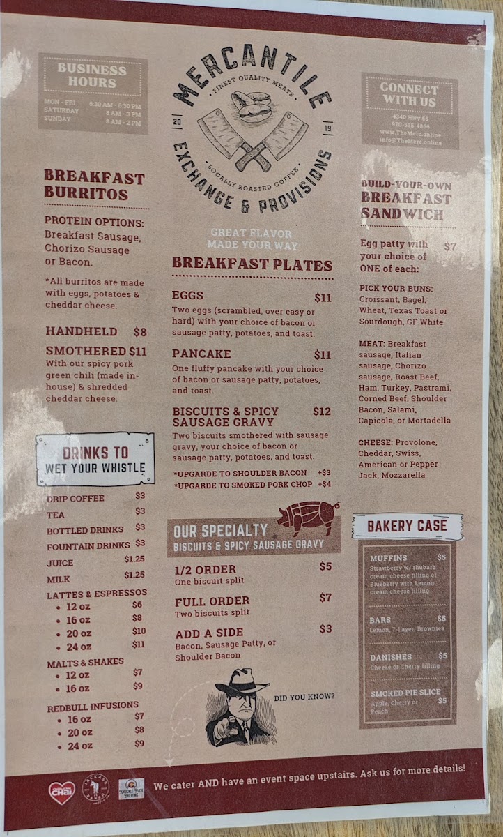 The Merc menu board