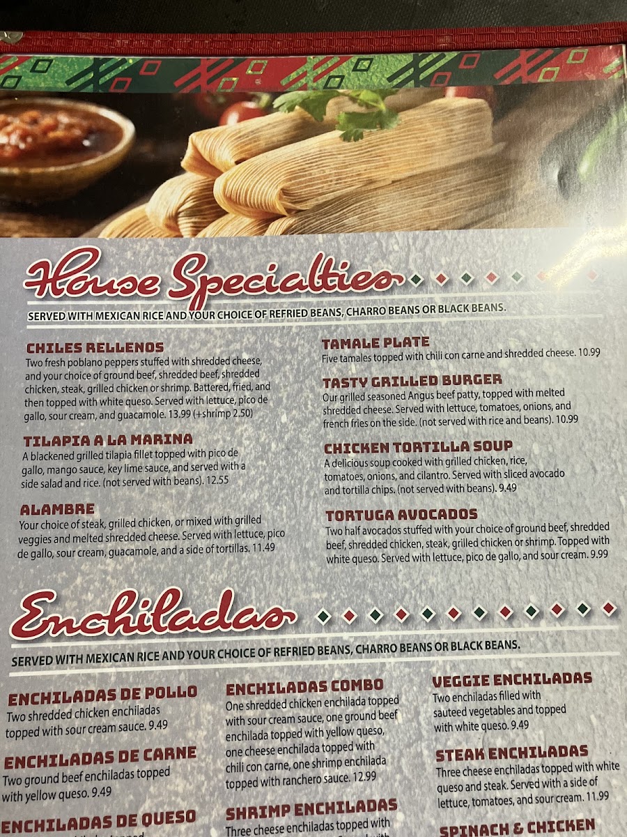 Fernando’s On Star Rd. menu board