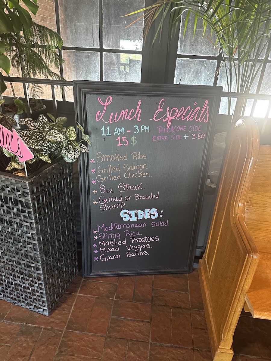 Sorella's Brunch menu board