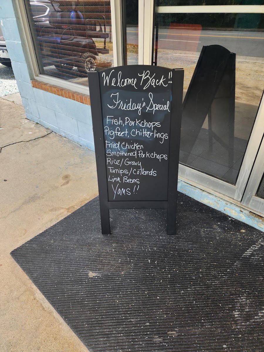 West End Grill menu board