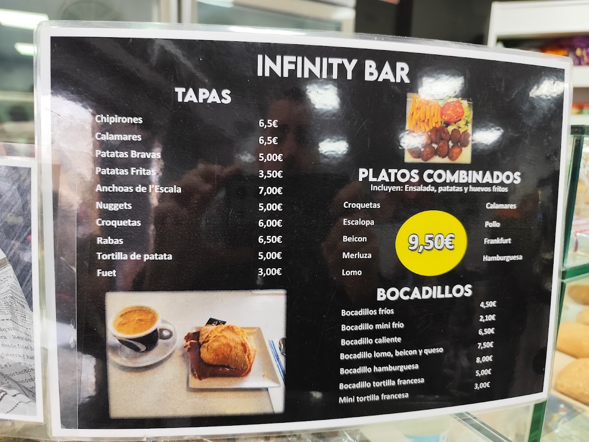 Cafeteria Infinity menu board