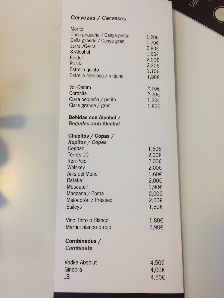 Cafeteria Infinity menu board