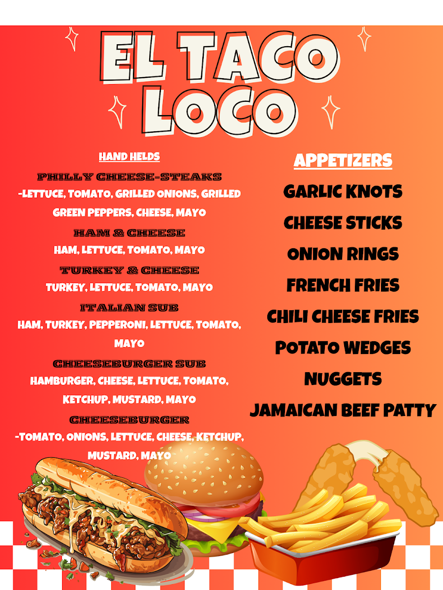 El Taco loco in Warsaw nc menu board
